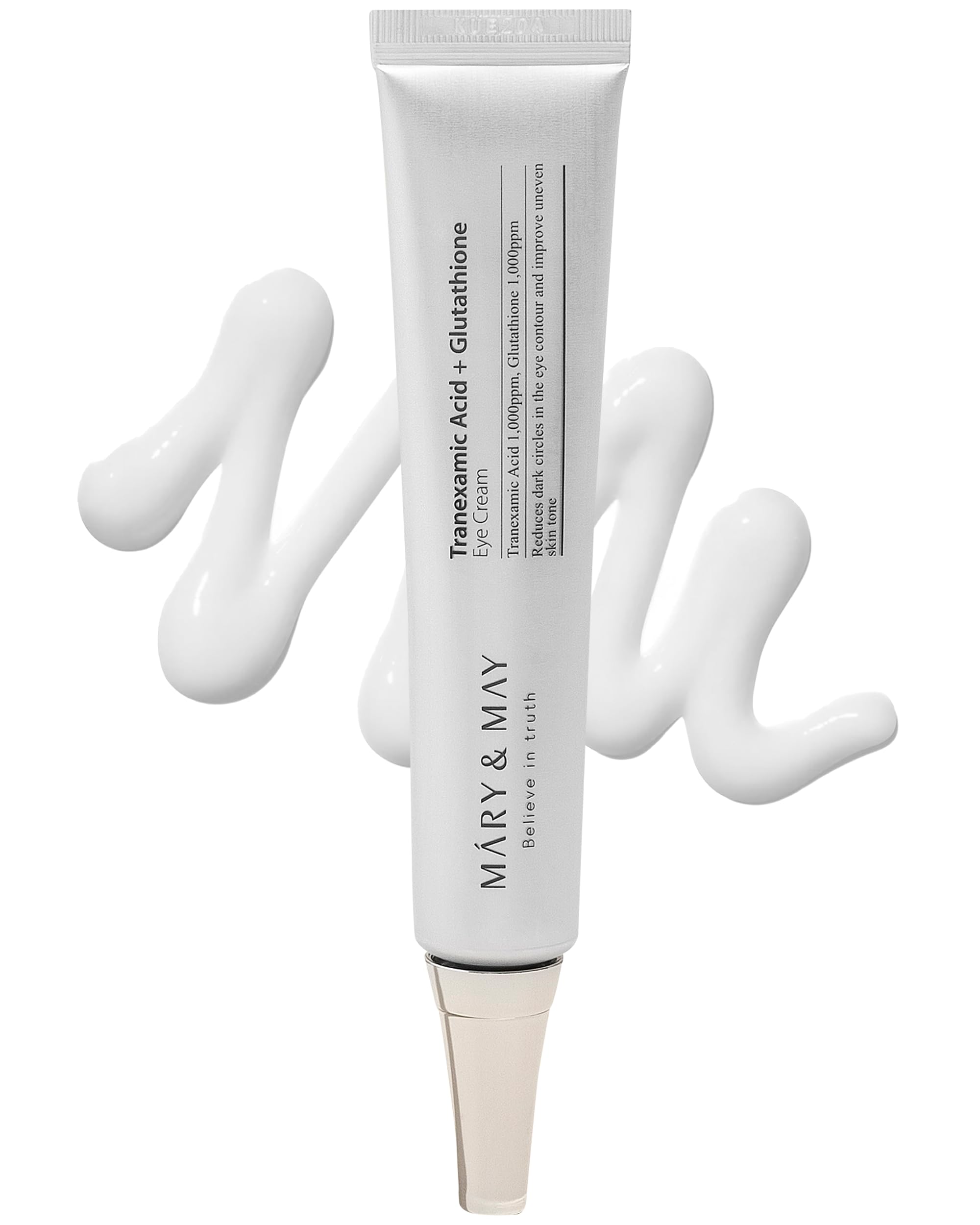 Mary&May Tranexamic Acid + Glutathione Eye Cream - Powerful Antioxidant, Reduces Dark Circles - Suitable for Morning and
