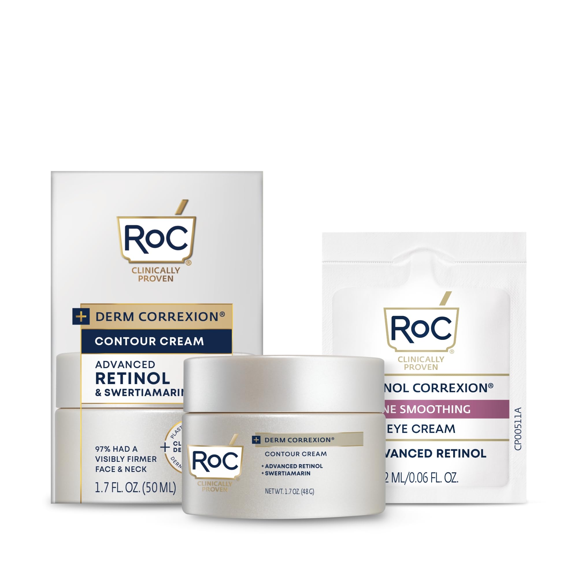 RoC Derm Correxion Neck Cream with Hyaluronic Acid & Advanced Retinol for Visible Tightening & Lifting, Face & Neck Mois
