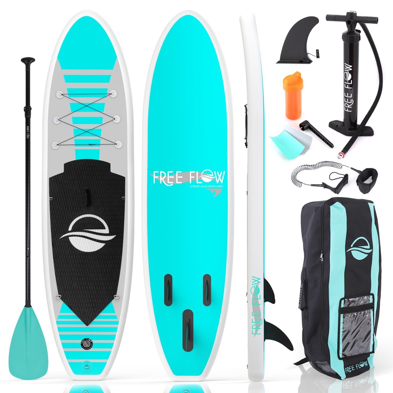SereneLife Inflatable SUP Board with Premium Accessories – Wide Stable Design for Adults and Youth, 350 lbs Capacity