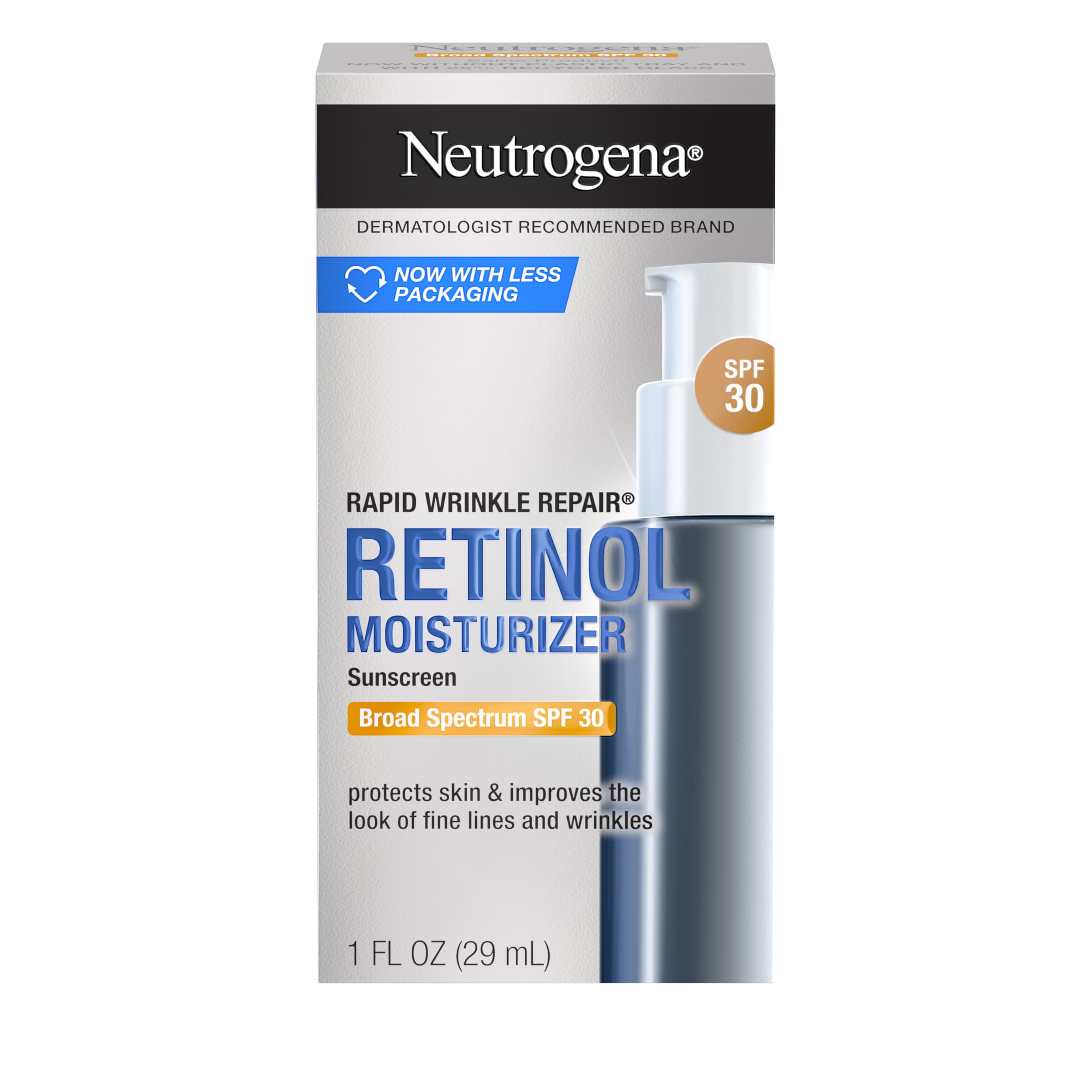 Neutrogena Retinol Face Moisturizer for Anti-Aging Daily Use with SPF 30 to Fight Wrinkles & Dark Spots, 1 fl. oz  
Neut