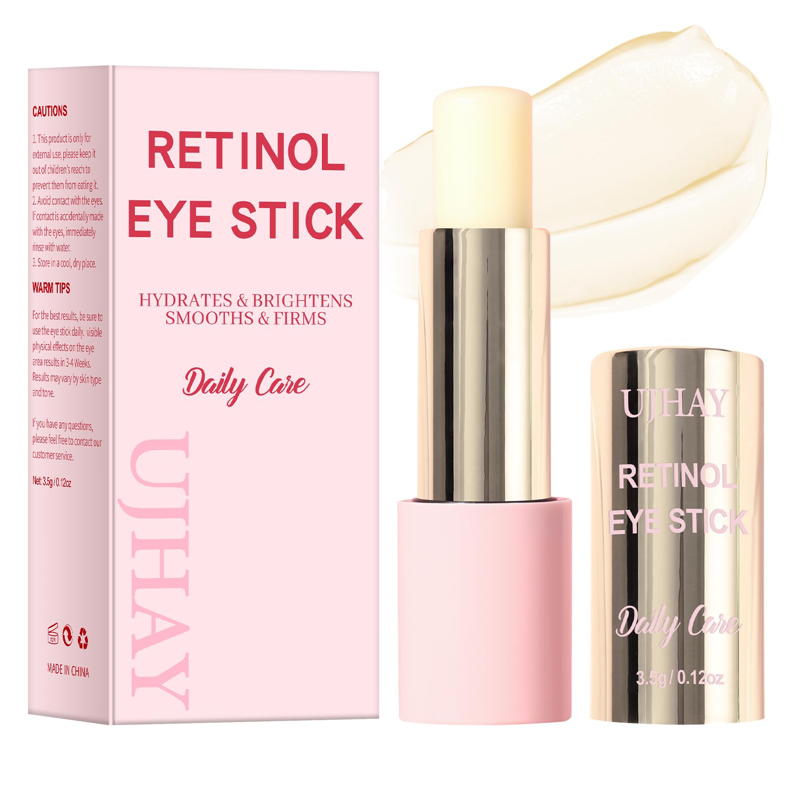 Retinol Eye Stick for Anti-Aging, Wrinkles, Puffiness & Dark Circles
| All-in-one Anti-Aging Eye Cream with Retinol, Ca